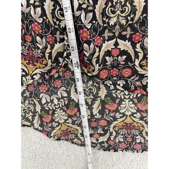 Band of Gypsies Women's Blouse Button Front Long Sleeve XS Sheer Boho - Picture 6 of 10